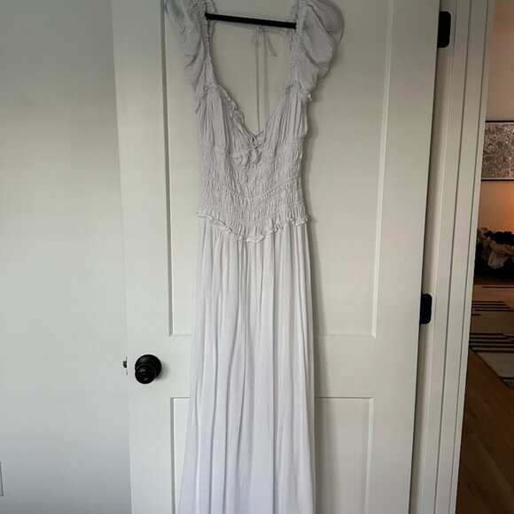 WHITE COTTAGE CORE MAXI DRESS / SUMMER DRESS / AURA THE LABEL / SIZE S - Picture 5 of 6